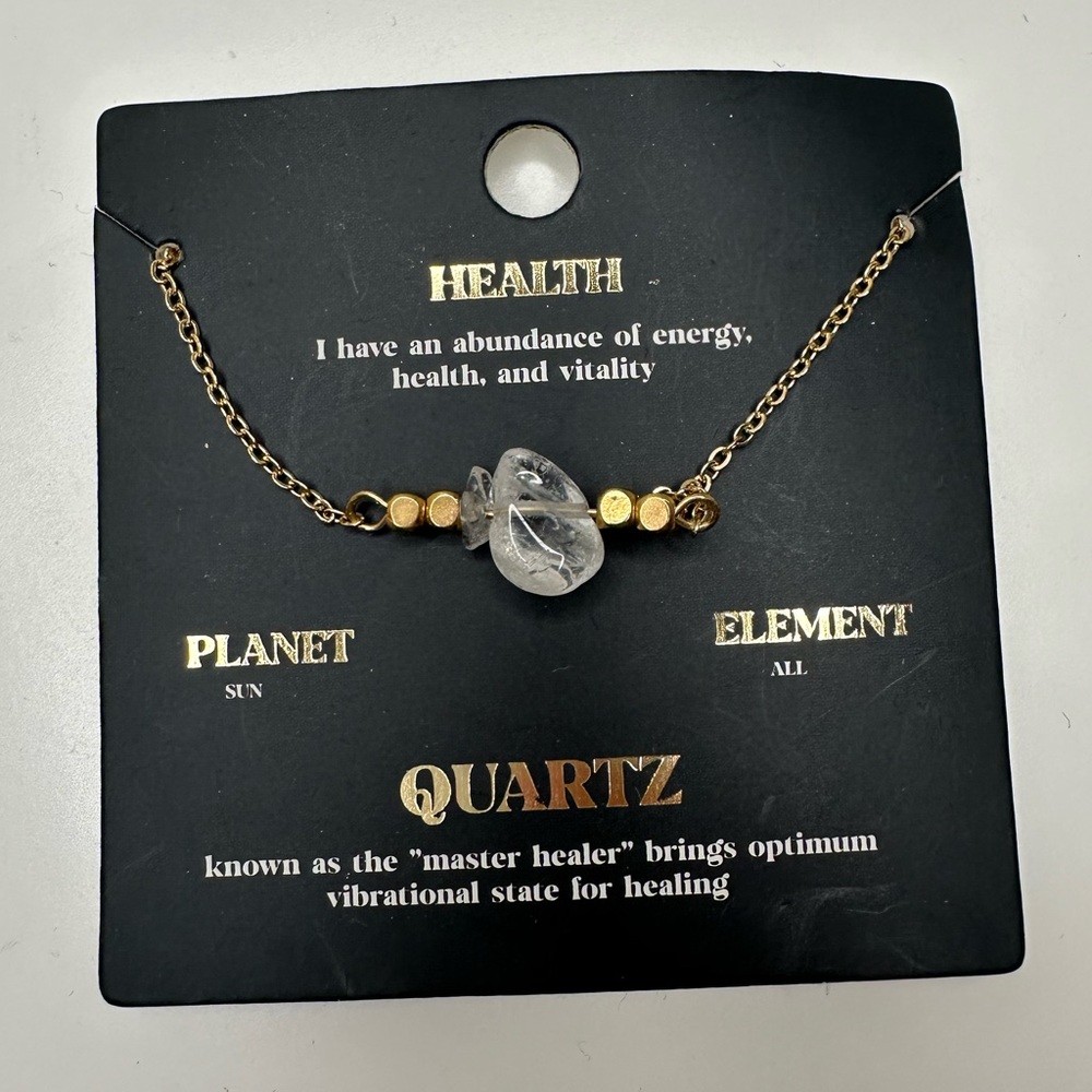 Crystal Quartz Gold Necklace